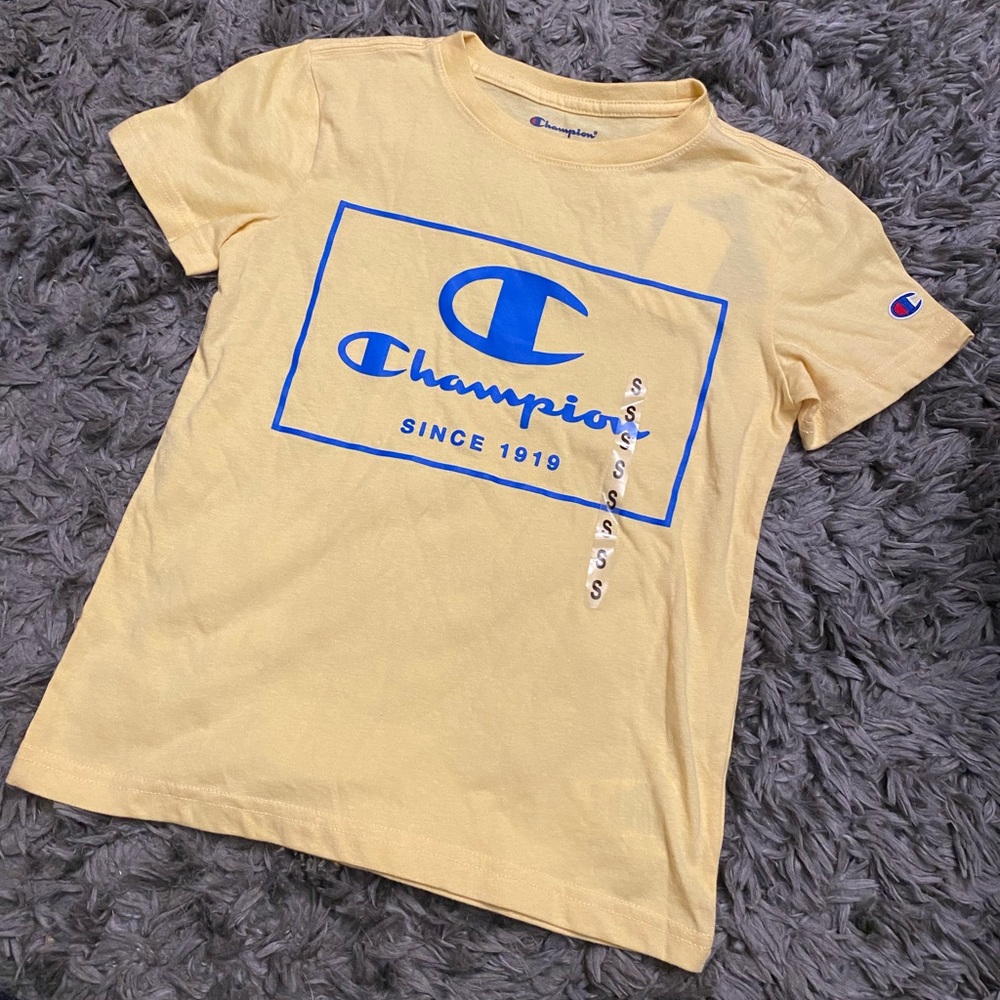 NWT Soft Yellow Champion Tee